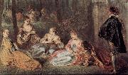 Jean-Antoine Watteau Die Champs elysses, Detail oil painting reproduction